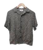 セリーヌ CELINE 美品 20AW レオパード 総柄 レーヨン シャツ カジュアルシャツ 半袖 マルチカラー 37 約S ■GY09 1024