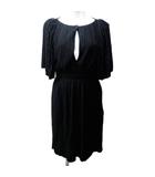 マックス&コー MAX&CO. ワンピース プリーツ加工 ケープ デザイン ひざ丈 黒 ブラック 1106