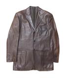 ロエベ LOEWE ラムレザー コート ジャケット 茶 ブラウン 48 約M IBO81 1107