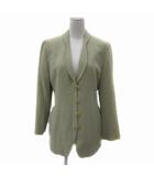 ジョルジオアルマーニ GIORGIO ARMANI ショールカラージャケット ミドル丈 総裏地 無地 ウール 38 S ベージュ /YS28 IBO81