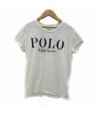 ポロ ラルフローレン POLO RALPH LAUREN Tシャツ カットソー 半袖 ラウンドネック ロゴ刺繍 M 白 ホワイト 紺 ネイビー /YS22 IBO83