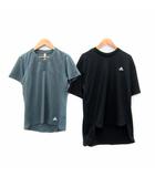 アディダス adidas スポーツウェア Tシャツ カットソー 半袖 ラウンドネック ロゴプリント 2点セット おまとめ M 緑 黒 /SY3