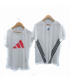アディダス adidas スポーツウェア トレーニングウェア 2点セット おまとめ Tシャツ 半袖 プリント ロゴ L 白 ホワイト /SM28