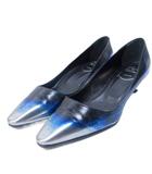ロジェヴィヴィエ ROGER VIVIER パンプス グラデーション レザー メタリック 35 約22cm ブルー シルバーカラー 系 IBO83 1110
