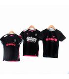 ディアドラ DIADORA スポーツウエア スポーツシャツ Tシャツ 3点セット 半袖 ロゴ プリント ラインストーン M マルチカラー 黒 ブラック ピンク /SM3 IBO83