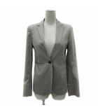バーバリーブラックレーベル BURBERRY BLACK LABEL テーラードジャケット ブレザー ミドル丈 シングルボタン 無地 38 M グレージュ /YS27 IBO83