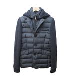 ムーレー MOORER OREGON-JE ダウンジャケット 袖切替 リブニット フード 46 約S 灰 グレー 1124