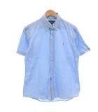 ラルフローレン RALPH LAUREN ボタンダウンシャツ BD 半袖 L 青 ブルー ポニー刺繍 /AE IBO85