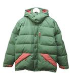 ダウンジャケット ダウンコート ロゴ ワッペン フード M カーキ グリーン 系 1224