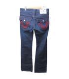 トゥルーレリジョン TRUE RELIGION 美品 BOOT CUT デニム ジーンズ レッドステッチ ダメージ加工 USA製 インディゴブルー 30 約L 1128