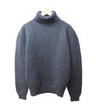 美品 2022 シェットランドウール ニット セーター タートルネック 三角ロゴ パッチ 46 約M 灰 グレー ■MNK3 1203