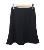 シャネル CHANEL 03P P21472 スカート ウール ストレッチ フレア ひざ丈 38 約M 黒 ブラック ■MNK3 1203