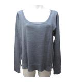 2018 ニット カットソー ウール シルク混 リブ 長袖 40 約M 灰 グレー ■MNK3 1202