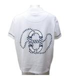 エルメス HERMES 23SS Canoe カノエ シェーヌダンクル カットソー バックプリント ハイネック 半袖 34 約XS 白 ホワイト ■MNK3 1202