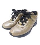 シャネル CHANEL スニーカー ココマーク レザー 切替 レースアップ 36 約23cm ゴールドカラー 系 ■MNK3 1203