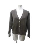 グリーンレーベルリラクシング ユナイテッドアローズ green label relaxing ハリヌキ Vネック ニット カーディガン リブ カシミヤ混 茶 ブラウン 約M 3628-119-0833 1208