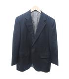 バーバリー ロンドン BURBERRY LONDON ストライプ テーラードジャケット ブレザー 2B サイドベンツ 総裏地 ウール グレー 40 約M IBO85 1210