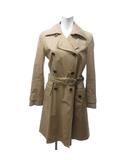 マックスマーラ ウィークエンドライン MAX MARA WEEKEND LINE トレンチコート ダブル ベルト付き スリット コットン ベージュ 36 約M 1215