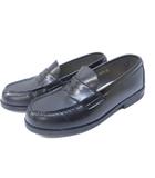 ハルタ HARUTA 4814 キッズ コインローファー レザーシューズ 黒 ブラック 21cm 1228