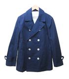 ジャケット ピーコート コットン ボンディング加工 ダブル M 青 ブルー 系 0105