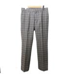 バーバリー BURBERRY 美品 チェック ウールパンツ スラックス センタープレス 46 約S 灰 グレー 系 IBO85 0109