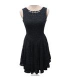 アベニールエトワール Aveniretoile ワンピース ノースリーブ ミモレ ロング 花柄 34 紺  ネイビー S915-013 IBO87