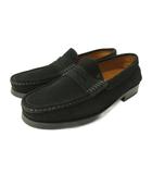 トッズ TOD'S コインローファー シューズ スエード 39 26.0cm 黒 ブラック 0124 IBO87