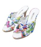 ダイアナ DIANA サンダル 花柄 リボンモチーフ ハイヒール 24cm G マルチカラー 0131