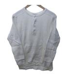 B&Y ユナイテッドアローズ BEAUTY&YOUTH ビューティー&ユース リブ ヘンリーネック カットソー サーマル アシンメトリー 白 ホワイト 約XL 1612-241-3970 0130