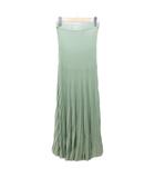 ユナイテッドアローズ UNITED ARROWS 美品 21SS ニット プリーツスカート ラメ グリッター ロング 38 緑 グリーン 系 1524-136-4909 0131
