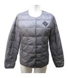 ダウンジャケット インナーダウン ブルゾン ノーカラー ナイロン M グレー ベージュ 系 0130