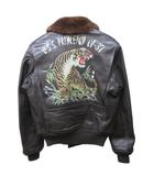 バズリクソンズ BUZZ RICKSON’S G-1 A.PRITZKER & SONS,INC. USS PRINCETON CV-37 TIGER PRINT フライトジャケット レザー 茶 ブラウン 36 約M BR80611