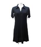 ヨウジヤマモト YOHJI YAMAMOTO +NOIR 05SS アーカイブ ワンピース リボン ストレッチ ひざ丈 半袖 3 約L 黒 ブラック IBO61 0204