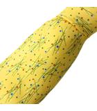 エルメス HERMES タグ付き ネクタイ レギュラータイ 総柄 絹 シルク 黄 イエロー 0207 IBO89