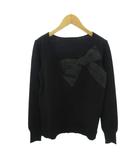 フォクシー FOXEY ニット セーター リボン 長袖 38 黒 ブラック 36541-KATFG33NMF 0209 IBO89