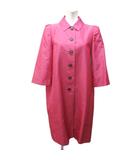 フォクシー FOXEY ステンカラーコート ジャケット シルク 7分袖 ロング 40 約M ピンク 26531 IBO89 0302