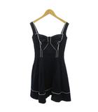 フォクシー FOXEY ワンピース リボンモチーフ ノースリーブ ひざ丈 38 紺 ネイビー 27298-AOFA104T 0207 IBO89