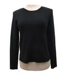 フォクシー FOXEY 美品 ニット セーター 長袖 ロゴ金具 ウール 40 黒 ブラック 36301-KATFI02D-2 IBO89