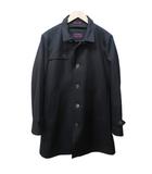 ステンカラーコート ジャケット キルティングライナー付 ロング M 黒 ブラック 0204