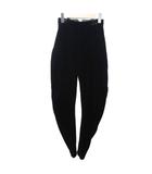 ジョルジオアルマーニ GIORGIO ARMANI テーパードパンツ ベロア ハイウエスト ストレッチ 36 約S 黒 ブラック IBO89 0226