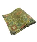 エトロ ETRO 大判ストール ショール 総柄 ウール シルク混 ロゴ グリーン 系 マルチカラー IBO89 0226