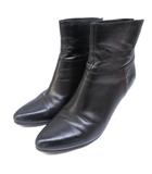 ジミーチュウ JIMMY CHOO ショートブーツ アンクルブーツ レザー ハイヒール 34 1/2 約21.5cm 黒 ブラック IBO89 0214