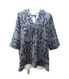 6 ROKU BEAUTY&YOUTH B&Y ロク ビューティーアンドユース メキシカンパーカー 総柄 パイル地 7分袖 灰 グレー 系 IBO87 0207