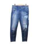 CANDYS-NE デニムパンツ ジョグジーンズ リペア加工 ダメージ 27 インディゴブルー IBO87 0207