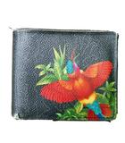 エトロ ETRO ペイズリー 二つ折り財布 ウォレット レザー 黒 ブラック 0223