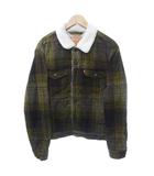 リーバイス Levi's シェルパ トラッカージャケット ボアジャケット コート チェック 茶系 ブラウン系 Mサイズ 0211