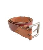 ユニクロ UNIQLO イタリアンサイドレザーベルト サドルレザー 皮革 バックル 茶 ブラウン