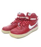 ナイキ NIKE ×シュプリーム SUPREME 14AW Air Force 1 High World Famous エアフォースワン ワールドフェイマス スニーカー ハイカット 赤 レッド 27.5cm 0306