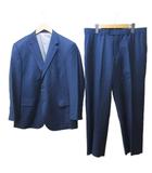 エルメネジルドゼニア Ermenegildo Zegna スリーピースセット シングルスーツ チェック テーラードジャケット 総裏 本切羽 2B ベスト パンツ 青 ブルー 系 IBO89 0221
