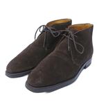 クロケット&ジョーンズ CROCKETT&JONES × バーニーズニューヨーク 別注 9706 EVESHAM チャッカブーツ スエード レザー UK6 E 約25cm 茶 ブラウン IBO87 0225